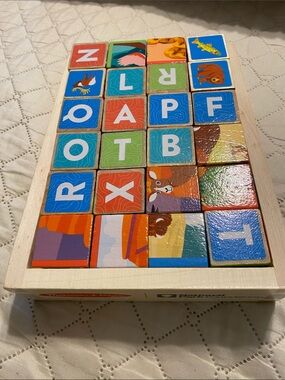 Melissa & Doug  Alphabet & Animal Block Puzzle - Multicolor Kids Learning Toy